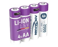 Ansmann Li-ion AA , min 1800mAh, s nabíjecí elektronikou, USB-C