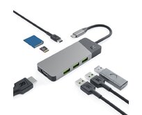 Green Cell Adapter HUB Connect 7in1 (3xUSB-A 3.1 HDMI 4K 60Hz USB-C PD 85W) for Apple MacBook,Lenovo,Asus,Dell