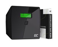 Green Cell Nepřerušitelný zdroj napájení UPS 1000VA 700W s LCD displejem Čistá sinusovka | VERZE EU | 2x Schuko 2x IEC zásuvky
