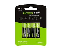 Green Cell Rechargeable Batteries 4x AA HR6 2000 mAh