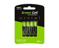 Green Cell Rechargeable Batteries 4x AAA HR03 800mAh