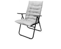 PLATINET KEPMINGOVÁ ŽIDLE POLOHOVATELNÁ 62X45X102 CM ČERNÁ+PLATINET MATRACE NA KEMPINGOVOU ŽIDLI 105X50X6 CM šedá