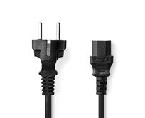 Nedis CEGL10030BK30 - Napájecí Kabel | Typ F Zástrčka | IEC-320-C13 | Přímý | Přímý | 3,00 m | Černá