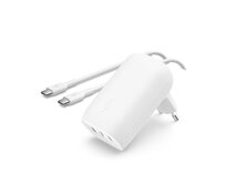 Belkin BOOST CHARGE™ 67W 3-portová USB-C Power Delivery PPS nástěnná nabíječka + 1m USB-C na USB-C kabel, bílá