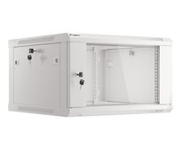 LANBERG 19" RACKOVÁ SKŘÍŇ PRO MONTÁŽ NA STĚNU 6U/600X600 (v rozloženém stavu) S PROSKLENÝMI DVEŘMI ŠEDÁ V2