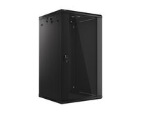 LANBERG 19" RACKOVÁ SKŘÍŇ PRO MONTÁŽ NA STĚNU 22U/600X600 (v rozloženém stavu) S PROSKLENÝMI DVEŘMI ČERNÁ  V2