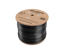 LANBERG LAN KABEL CAT.6 UTP 305M PEVNÝ VENKOVNÍ S GELOVOU VÝPLNÍ CU ČERNÝ FLUKE PASS 