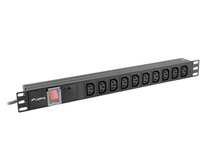 LANBERG 19" 1U 10A 2M 10X ZÁSUVEK IEC C13 ČERNÁ C14