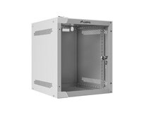 LANBERG RACKOVÁ SKŘÍŇ 10" NÁSTĚNNÁ 6U/280X310 (v rozloženém stavu) S PROSKLENÝMI DVEŘMI ŠEDÁ 