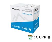 LANBERG LAN KABEL CAT.5E FTP 305M PEVNÝ CU ŠEDÝ CPR + FLUKE PASSED