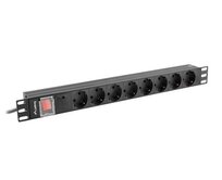 LANBERG NAPÁJECÍ DISTRIBUČNÍ JEDNOTKA (PDU) 19" 1U 16A 2M 8X SCHUKO ZÁSUVKY ČERNÁ