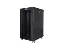 LANBERG 19" VOLNĚ STOJÍCÍ RACKOVÁ SKŘÍŇ 22U/600X800 (v rozloženém stavu) S PROSKLENÝMI DVEŘMI LCD ČERNÁ  V2