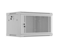 LANBERG 19" RACKOVÁ SKŘÍŇ PRO MONTÁŽ NA STĚNU 6U/600X450 S PERFOROVANÝMI DVEŘMI ŠEDÁ (PLOCHÉ BALENÍ)