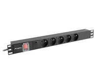 LANBERG NAPÁJECÍ DISTRIBUČNÍ JEDNOTKA (PDU) 19" 1U 16A 2M 5X FRANCOUZSKÉ ZÁSUVKY ČERNÁ