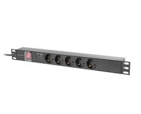 LANBERG NAPÁJECÍ DISTRIBUČNÍ JEDNOTKA (PDU) 19" 1U 16A 2M 5X SCHUKO ZÁSUVKY ČERNÁ
