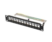 LANBERG PATCH PANEL 12 PORTŮ 1U 10" FTP PRO MODULY KEYSTONE ČERNÝ  V2