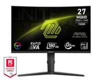 MSI Gaming monitor MAG 275CQRF QD E2 27" Rapid VA zakřivený/2560x1440 WQHD/180Hz/0,5ms/2xHDMI/DP/USB-A,B,C/Výšk.nast./černá