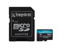 KINGSTON 64GB microSDXC Canvas Go Plus Gen4 200MB/s A2 U3 V30 Card + Adapter