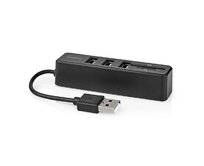 Nedis CCGB60250BK01 - USB hub | 1x USB-A | 3x USB A Zásuvka | 5 Portů port(s) | USB 2.0 | Napájení z USB | SD & MicroSD