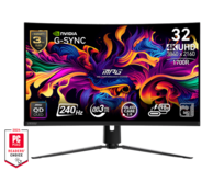 MSI MPG 321CURX QD-OLED gaming monitor 31,5" QD-OLED zakřivený/UHD/240Hz/0,03ms/2xHDMI/DP/USB-A,B,C/Výšk.nast/černá