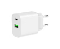 Gembird Síťová nabíječka 20W, USB-A, USB-C, bílá
