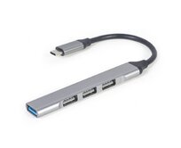 Gembird USB Type-C hub 4-portový USB 3.1 (Gen 1),stříbrný