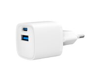 Gembird USB nabíječka, 2x port, 20W, rychlé nabíjení, bílá