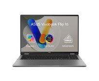 ASUS Vivobook 16 Flip - Ultra 7 Processor 258V/32GB/1TB SSD/RTX 5050 8GB/16"/3K/OLED/Touch/2y PUR/Win 11 Home/šedá