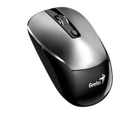 Genius NX-7125 Myš, bezdrátová, optická, 1200DPI, 4 tlačítka, Copilot, 2,4GHz, USB-A, 1× AA baterie, černo-stříbrná