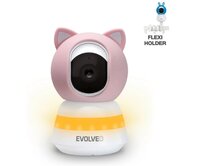EVOLVEO Baby Monitor LUX- Chytrá 360° videochůvička s nočním viděním, detekcí pláče a pohybu, růžová
