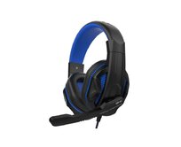 LEXIP STEELPLAY - HP41 DRÁTOVÁ SLUCHÁTKA S MIKROFONEM, ČERNÁ/MODRÁ