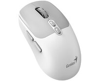 Genius NX-8080S BT Myš, bezdrátová, optická, 1600DPI, 7 tlačítek, tichá, Copilot, 2,4GHz, Bluetooth 5.3, bílo-šedá
