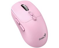 Genius NX-8080S BT Myš, bezdrátová, optická, 1600DPI, 7 tlačítek, tichá, Copilot, 2,4GHz, Bluetooth 5.3, růžová