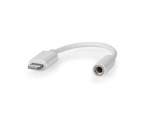 Nedis CCGB39950WT01 - Adaptér Lightning | 8pinový | 3,5 mm Zásuvka | Poniklované | 0.10 m | Kulatý | PVC
