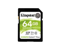 KINGSTON 64GB SDXC CANVAS Plus Class10 UHS-I 100MB/s Read Flash Card Gen3