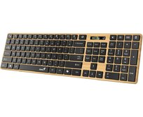 Genius Slimstar 7250BT Klávesnice, bezdrátová, Bluetooth 5.0 + 2,4GHz USB přijímač, Copilot klávesa, CZ+SK,béžovo-černá