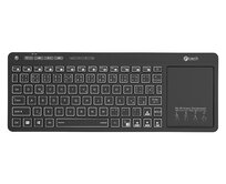 C-TECH klávesnice WLTK-03, Dual mode, BT5.0 + 2,4GHzb, bezdrátová s touchpadem, LED podsvětlení, černá