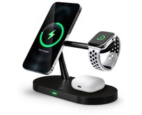 CONNECT IT MultiCharge 5 v 1 MagSafe Wireless Fast Charge bezdrátová nabíječka, ČERNÁ