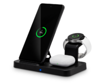 CONNECT IT MultiCharge 3v1 bezdrátová Qi nabíječka pro SAMSUNG, ČERNÁ