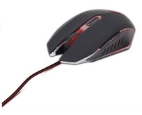GEMBIRD MUSG-001-R herní optická myš, 2400 DPI, 6 tlačítek, USB, černá s červeným podsvícením