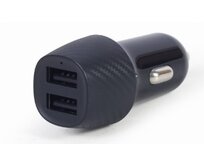 GEMBIRD TA-U2C48A-CAR-01 – 2portová USB nabíječka do auta, 4,8 A, černá