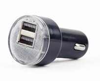 GEMBIRD 2portová USB nabíječka do auta, 2,1A černá