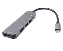 PremiumCord USB-C na HDMI + 2x USB3.2 + PD 100W+ RJ45 10/100/1000Mbps adaptér