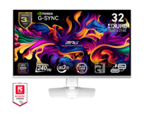 MSI Gaming monitor MPG 321URXW QD-OLED, 31,5" QD-OLED/4K 3840x2160/240Hz/0,03ms/DP/2xHDMI/USB-A,B,C/Výšk. nast./Pivot/bílá