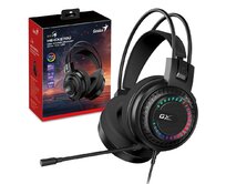 Genius GX GAMING HS-GX570U, Headset, herní, náhlavní, drátový, RGB LED, ovládání hlasitosti, USB, černý