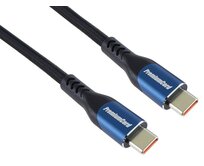 PremiumCord USB-C kabel ( USB 3.2 GEN 2x2, 5A, 100W, 20Gbit/s ) 2m, bavlněný oplet, černý