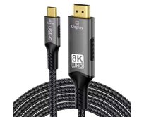 PremiumCord USB-C na HDMI kabel 2m rozlišení obrazu 8K@60Hz,4K@144Hz Aluminium