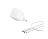 Belkin BOOST CHARGE™ PRO Duální 50W USB-C Power Delivery GaN PPS nástěnná nabíječka + 1m USB-C/USB-C kabel, bílá