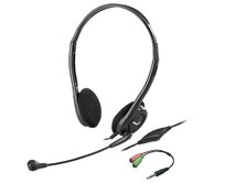 Genius HS-200C Headset, drátový, náhlavní, mikrofon, redukce na 1× 3,5 mm jack, černý