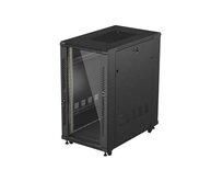 Lanberg RACK CABINET 19" FREE-STANDING 22U/600X1000 (FLAT PACK) WITH GLASS DOOR BLACK